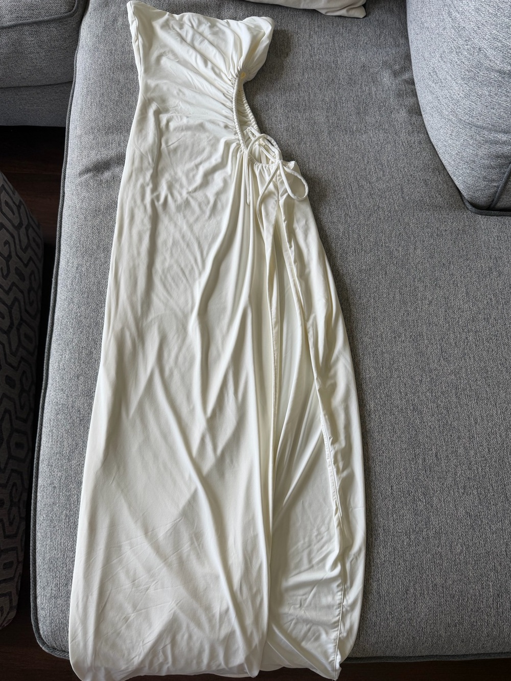 Babyboo White Maxi With Side Cutout and Tie